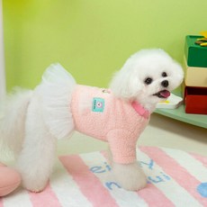 파스텔펫 반려동물 극세사 샤스커트 원피스, 1개, 핑크