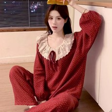 女性公主風長袖睡衣上下套裝