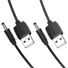 VEnTIOn 威迅 USB A-DC 3.5mm 充電線 CEX, 黑色, 1.5m, 2個