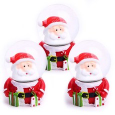 파티해 크리스마스 인형 워터 스노우볼 4.5cm, 산타, 3개