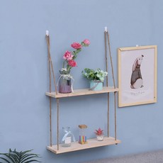Jinho室內裝飾三鉤壁架, 淺木色