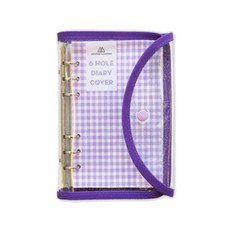 SECOND MANSION 閃亮鈕扣式6孔A6活頁本外殼, 1個, 07.PURPLE