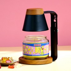 Arbol 木質融蠟燈 一般型 + 酸甜HARIBO 中瓶蠟燭 300g 套組, 黑木(融蠟燈), 檸檬水果