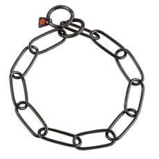 험스프렌저 반려동물 블랙 스텐 초크체인 72 목줄 훈련 외출용품, 1개