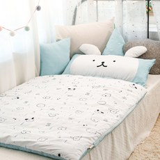 一體式水洗午睡被睡墊組, 玩偶兔子款