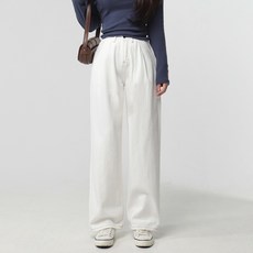 코튼클로젯 여성용 와이드 핀턱 면바지