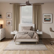 까사미아 노엘 베드 프레임 단품 방문설치, 화이트 + 골드