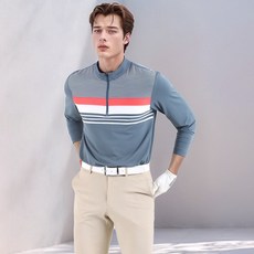 보이투맨 남성용 스판 하이넥 골프 티셔츠 NILB233