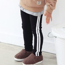 CHOCOMONG 兒童條紋刷毛內搭褲