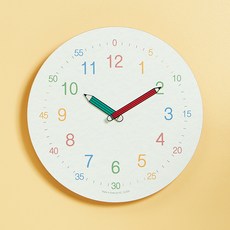 HC 平面木質圓形兒童教育用掛鐘 26cm, 薄荷綠