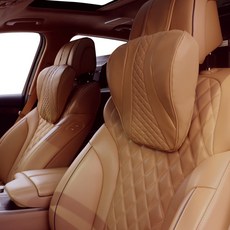 ruzen 結實車用頸枕+幾皮枕套, 駝色, 1組