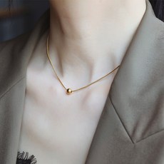 젤루나 여성용 써지컬 라운드 볼 슬림 뱀줄 체인 목걸이 M-107