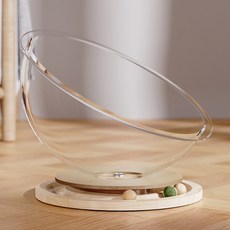 soonZAM 貓咪高級玩樂與休息旋轉太空船貓屋, 1個, 透明