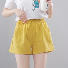 엘쏘 여성용 데일리 밴딩 포켓 디자인 와이드 반바지 2p