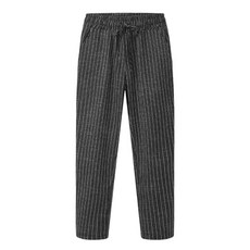 Raymon 男款Dading條紋鬆緊腰帶直筒褲