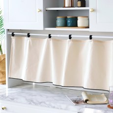 까사베르데 블랙라인 포인트 광목 고리형 바란스커튼