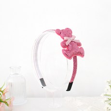 女童亮片泰迪熊髮箍