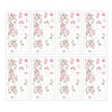 인도사이다 꽃 사이 꽃 스티커, 장미, 8개