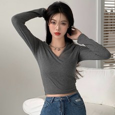 루나걸 여성용 리프드 크롭 후드 티셔츠 L24FT080311