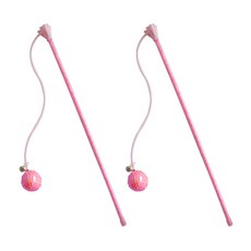 둥둥펫 고양이 블링볼 스틱 낚시대, 핑크, 2개