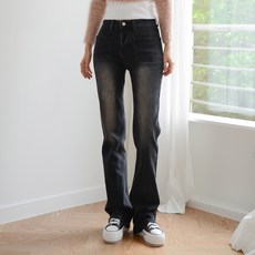 SUBI.JEANS 女款前口袋水洗長版靴型牛仔褲 短版 SP251