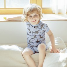 VAENAIT BABY 兒童人造絲短袖家居服上下套裝