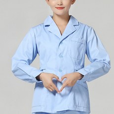 언헤브 브이넥 긴팔 깔끔한 간호사복 상의