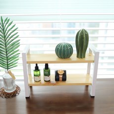 TREESTORE 鐵製迷你層架, 原木 + 白色, 2層