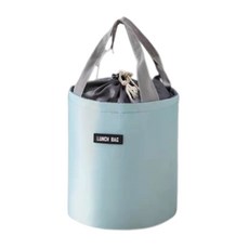 CLAIRLA 圓形束口袋保溫保冷便當袋, 天空藍, 1個