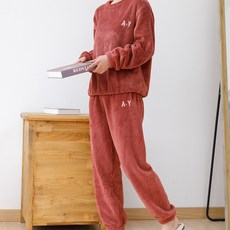 마켓에이 여성용 벨벳 소프트 잠옷 상하의 세트