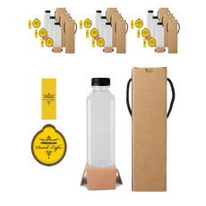 方形荷蘭PET容器500+黑蓋+盒子+LB1M貼紙套組, 10組