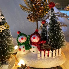 JINSIM DESIGN 北歐雪迷你樹聖誕對象白色雪人和樹, 混色