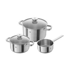 ZWILLING 雙人 Joy電磁爐適用不鏽鋼鍋具組 HK64040-003 3件組, 單色, 雙耳深湯鍋 7L+雙耳湯鍋 3L+單柄湯鍋 1.5L