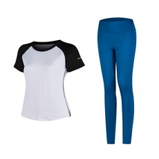 女款時尚瑜伽短袖T恤+內搭褲