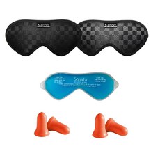 黑眼罩+銀眼罩+耳塞 2入+冷敷墊, 1套