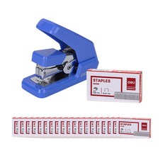 deLi 10號針釘書機+訂書針 1000針 20入 E0273, 隨機發貨（訂書機），單色（芯）, 1套