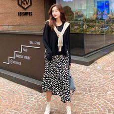 HERRINGBONE apparel 針織拼接連身裙 HDX023, 單一顏色