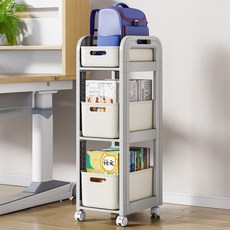 縫隙塑膠多用途移動式收納推車 HR1274, 混合顏色, 3層