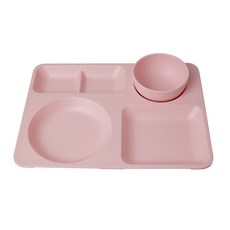 Awaken Sense 初級餐盤套組, 桃粉色, 餐盤+小碗