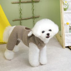 PASTEL PET 寵物無尾熊超細纖維連身衣, 1個, 可可色