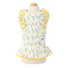 Market A 寵物春季少女連身裙, 白色