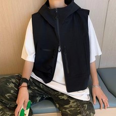 남성용 DM 트로 후드 아노락 조끼