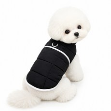 Coco studio Coco 簡線鋪棉寵物胸背帶背心, 1個, 黑色