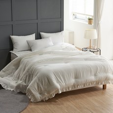 LaMonte Lenzing素色荷葉邊超細纖維莫代爾棉薄被, 乳白色