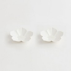 Erato Moi 白色花朵造型小菜碟 2入組, 2個, 白色