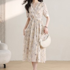 LUNA GIRL 女性用Bruny V領連身裙 L25SMOPS031929, 花朵