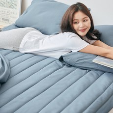 LIV MOM 厚實蓬鬆半超細纖維床墊, 炭灰色