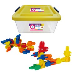 大容量積木組 2.2kg Q6132-2k+收納盒, 混色