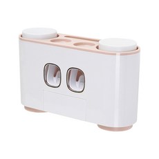 ecoco 幸福之家洗漱套裝 壁掛式浴室收納 簡約設計 免釘安裝, 粉色, 1個