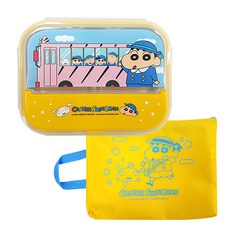 LE BARN 蠟筆小新餐盒附餐袋組, 混色, 餐盤+便當袋